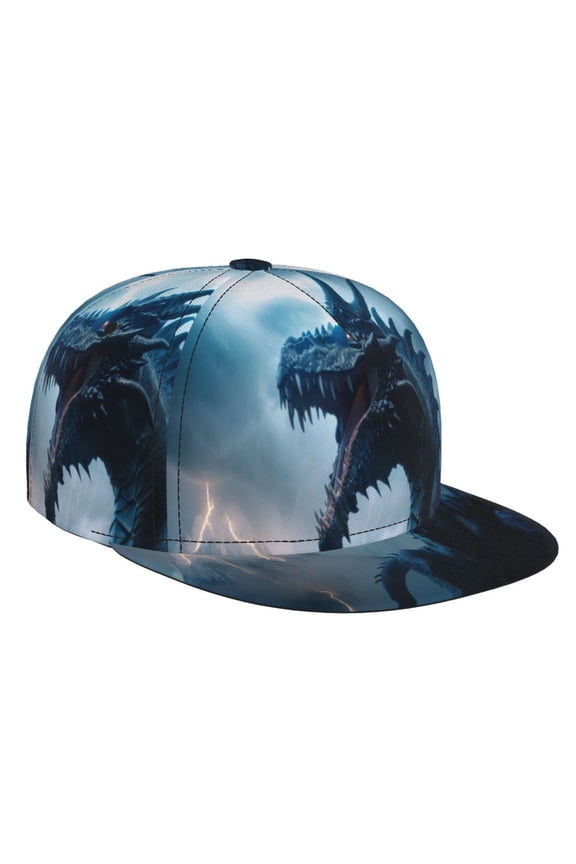Blue Thunder Storm Dragon for Baseball Cap Men Cap Flat Brim for Men Women Teens Adjustable Baseball Cap