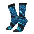 thumbnail image 1 of Hirioo Blue Viper Snake Closeup Face Pattern Adult Middle Tube Socks Breathable Sock Non-Pilling,Contrasting Color Design, 1 of 6