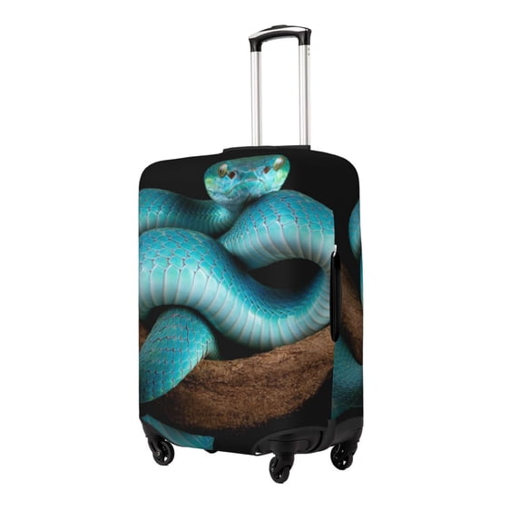 Hirioo Blue Viper Snake for Elasticity Suitcase Cover (No luggage Included) Durable Luggage Protector Fits 18-32 Inch Luggage-Small