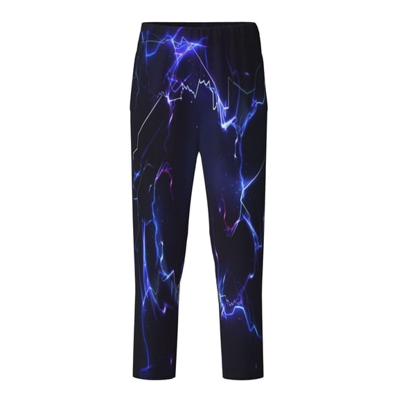 Hirioo Blue thunder bolt light for Teenagers' Pajama Pants Womens Lounge Pants with Pockets Pj Bottoms Pants for Men-Large