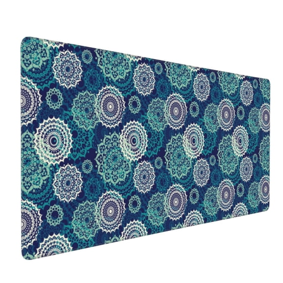 Hirioo Bohemian Mandala for Mouse Pad ,Anti-Slip Base, Durable Stitched Edges, Perfect for Gaming, Office, and Home Use,16x35.5in