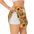 thumbnail image 1 of Hirioo Bohemian Sunflower for Women's Double Layer Athletic Shorts High-Performance Gym Shorts with Inner Pocket, Elastic Waistband-Medium, 1 of 7