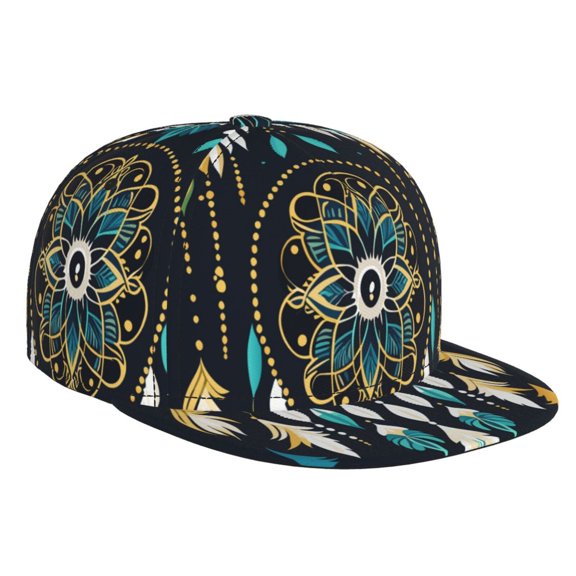 Hirioo Boho Dreamcatcher for Baseball Cap Men Cap Flat Brim for Men Women Teens Adjustable Baseball Cap