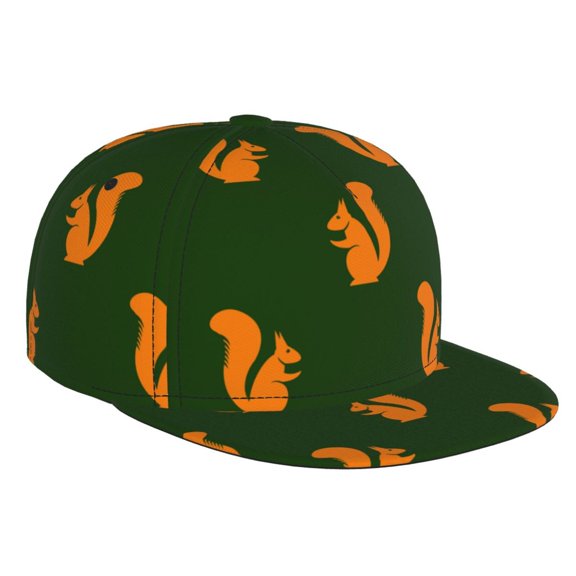 Hirioo Bold Squirrel Silhouettes for Baseball Cap Men Cap Flat Brim for Men Women Teens Adjustable Baseball Cap