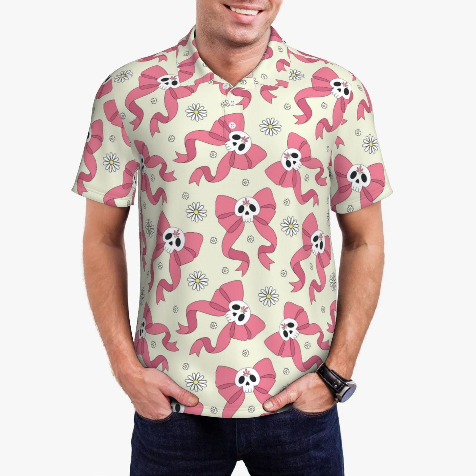 Blue Sugar Skull Men's Short Sleeve Shirt