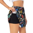 thumbnail image 1 of Hirioo Bowling Ball for Women's Double Layer Athletic Shorts High-Performance Gym Shorts with Inner Pocket, Elastic Waistband-X-Large, 1 of 7