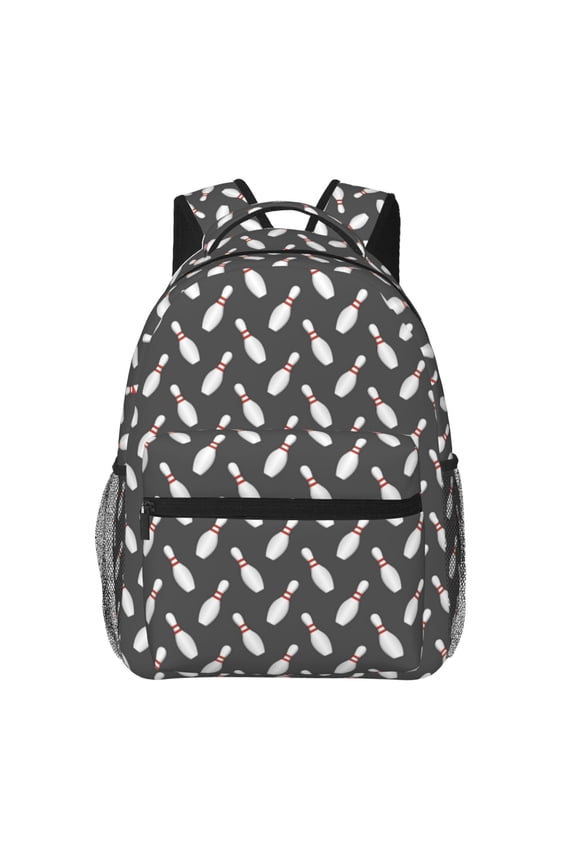 Bowling Pins Print Laptop Backpack Lightweight Casual Travel Daypack for College Workplace Travel