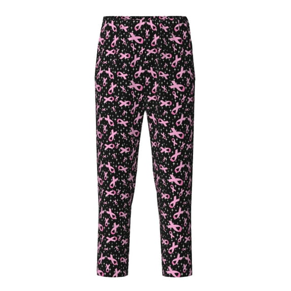 Hirioo Breast Cancer Awareness (2) for Teenagers' Pajama Pants Womens Lounge Pants with Pockets Pj Bottoms Pants for Men-Small