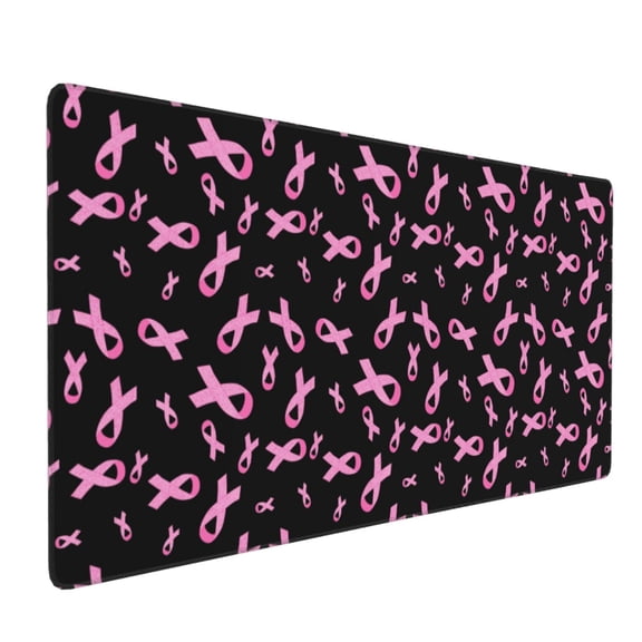 Hirioo Breast Cancer Awareness for Mouse Pad ,Anti-Slip Base, Durable Stitched Edges, Perfect for Gaming, Office, and Home Use,16x35.5in