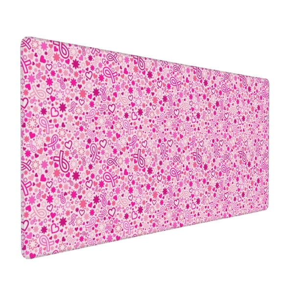 Hirioo Breast Cancer Awareness2 for Mouse Pad ,Anti-Slip Base, Durable Stitched Edges, Perfect for Gaming, Office, and Home Use,16x35.5in