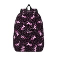 thumbnail image 1 of Hirioo Breast Cancer Awareness3 Canvas Backpack, Durable Travel Backpack with Multiple Compartments,Large Capacity, Backpack for School, Hiking, Work, 1 of 7