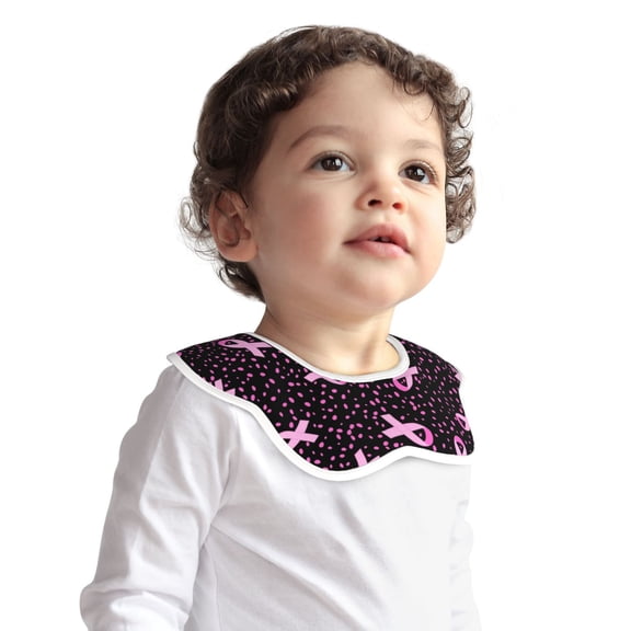 Hirioo Breast Cancer Awareness3 for Baby Cotton Petal Bib Drool Bibs for Baby Boy Unisex