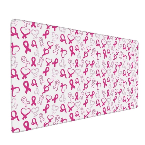 Hirioo Breast Cancer Awareness4 for Mouse Pad ,Anti-Slip Base, Durable Stitched Edges, Perfect for Gaming, Office, and Home Use,16x35.5in