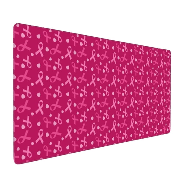 Hirioo Breast Cancer Awareness6 for Mouse Pad ,Anti-Slip Base, Durable Stitched Edges, Perfect for Gaming, Office, and Home Use,16x35.5in