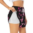 thumbnail image 1 of Hirioo Breast Cancer for Women's Double Layer Athletic Shorts High-Performance Gym Shorts with Inner Pocket, Elastic Waistband-X-Large, 1 of 7