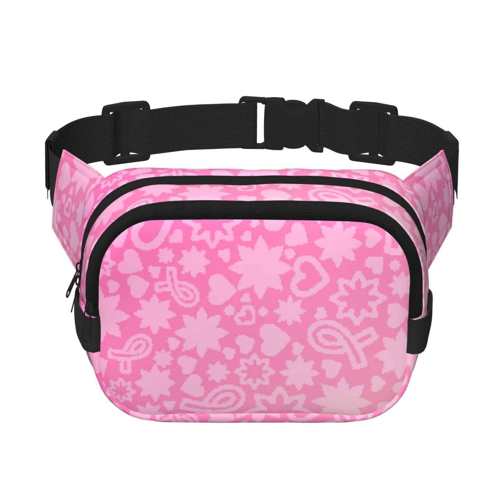 Hirioo Breast CancerN Ribbons Awareness for Double Layer Waist Bag Adjustable Fanny Pack For Travel Running Hiking