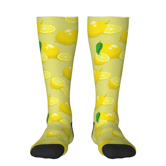 Hirioo Bright Lemons for Adult Stockings Breathable Sock Non-Pilling,Contrasting Color Design