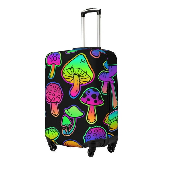 Hirioo Bright Mushrooms for Elasticity Suitcase Cover (No luggage Included) Durable Luggage Protector Fits 18-32 Inch Luggage-X-Large