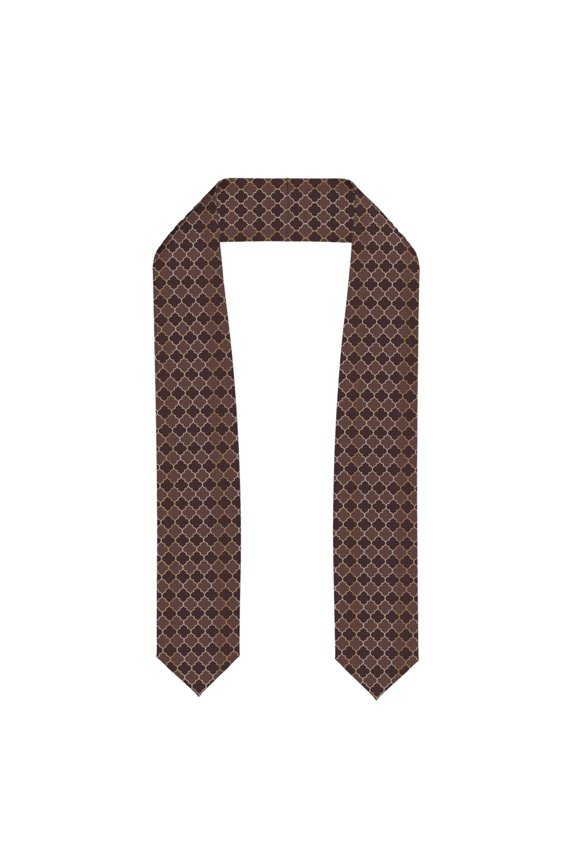 Brown Gold Grid for 72" Graduation Shawl Stole Unisex Adults Graduation Sash Honor Graduation Stole for High School and College-Flattened