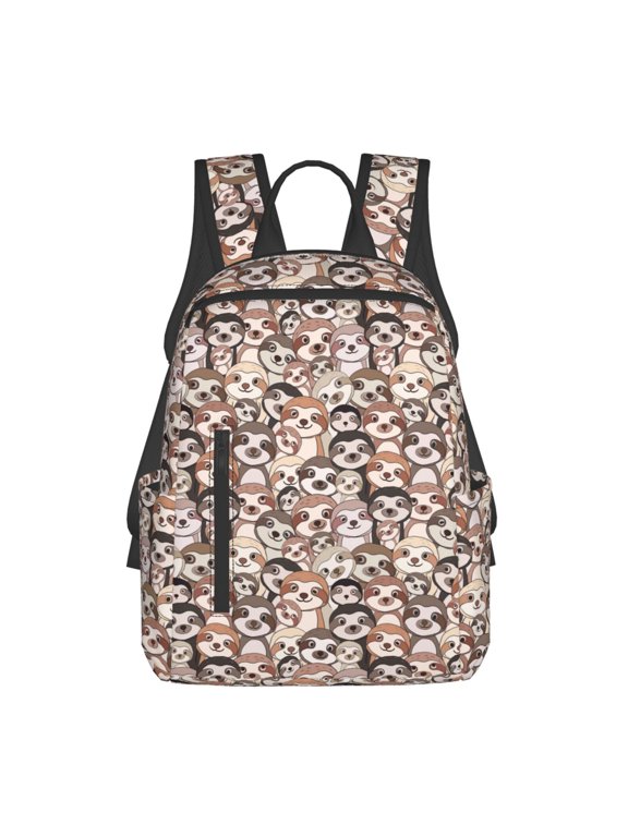 Brown Sloth for Lightweight Backpack, Durable and Comfortable, Ideal for Travel, School, Hiking, and Everyday Use