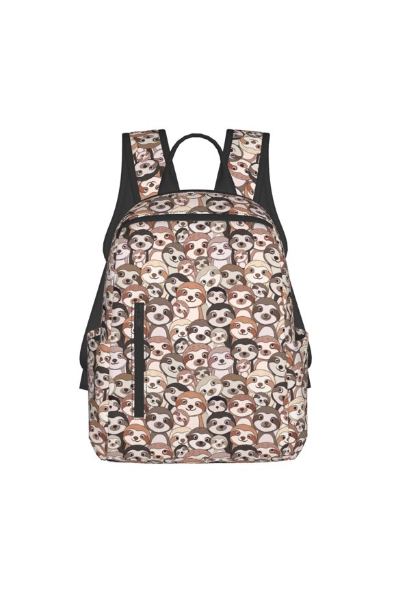 Brown Sloth for Lightweight Backpack, Durable and Comfortable, Ideal for Travel, School, Hiking, and Everyday Use