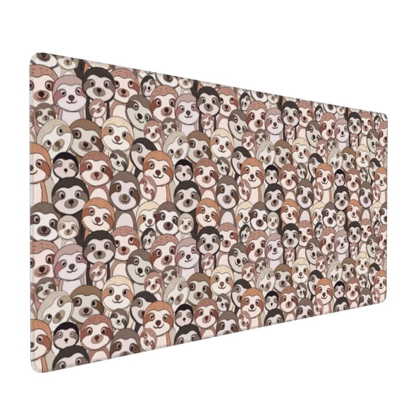 Hirioo Brown Sloth for Mouse Pad ,Anti-Slip Base, Durable Stitched Edges, Perfect for Gaming, Office, and Home Use,16x35.5in