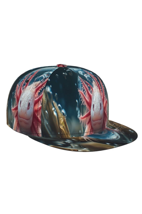 Bubbles Axolotl Fantasy for Baseball Cap Men Cap Flat Brim for Men Women Teens Adjustable Baseball Cap
