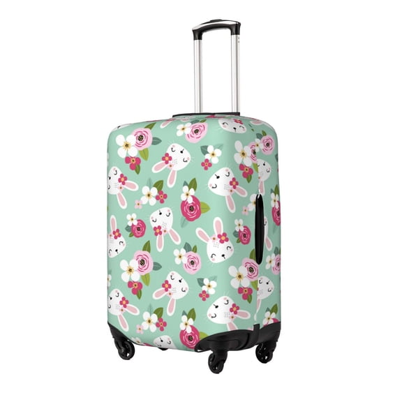 Hirioo Bunny And Rose for Elasticity Suitcase Cover (No luggage Included) Durable Luggage Protector Fits 18-32 Inch Luggage-X-Large