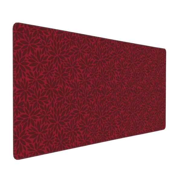 Hirioo Burgundy Floral for Mouse Pad ,Anti-Slip Base, Durable Stitched Edges, Perfect for Gaming, Office, and Home Use,16x35.5in