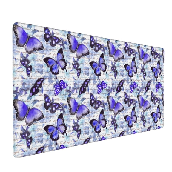 Hirioo Butterflies for Mouse Pad ,Anti-Slip Base, Durable Stitched Edges, Perfect for Gaming, Office, and Home Use,16x35.5in