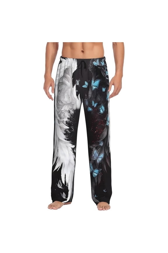 Butterfly Angel Wings Art for Men's PJ Pajama Pants Sleep Pants Men's Home Trousers with Pockets,S-3XL-XX-Large