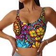 thumbnail image 1 of Hirioo Butterfly Garden for Women's Sports Vest with Full-Print Design, Stretchy Fabric and Removable Pads-XX-Large, 1 of 8