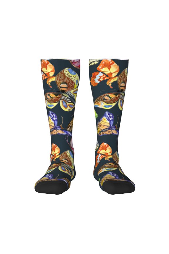 Butterfly Wild Insect for Adult Stockings Breathable Sock Non-Pilling,Contrasting Color Design