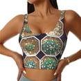 thumbnail image 1 of Hirioo Cactus Garden for Women's Sports Vest with Full-Print Design, Stretchy Fabric and Removable Pads-Small, 1 of 8