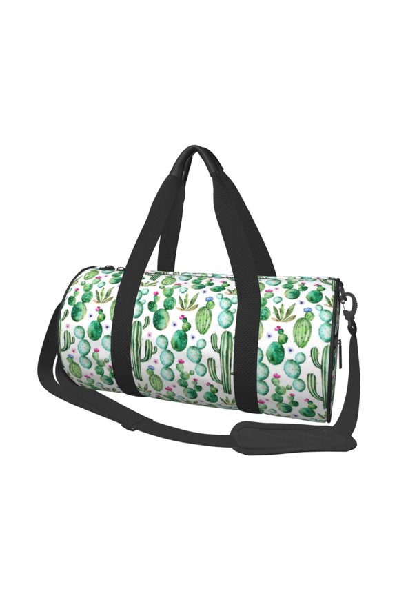 Cactus Plants1 for Round Large Capacity Travel Luggage Bag Weekend Getaway Bag for Gym Beach Swim Bag Men Women