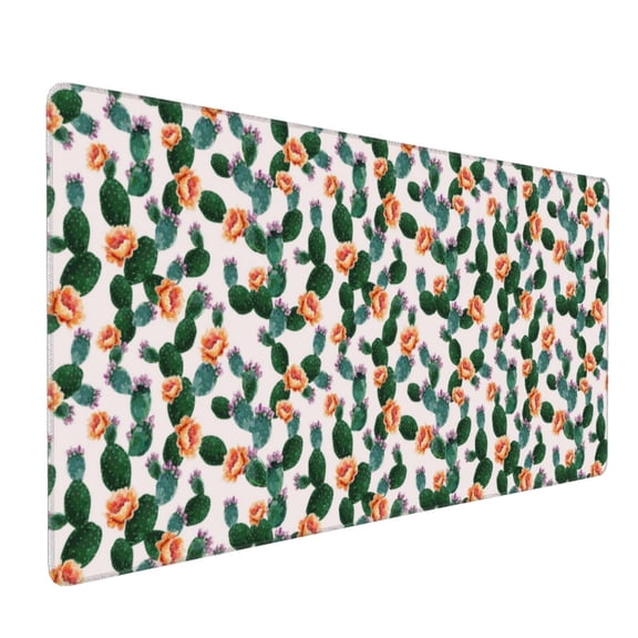 Hirioo Cactuses for Mouse Pad ,Anti-Slip Base, Durable Stitched Edges, Perfect for Gaming, Office, and Home Use,16x35.5in