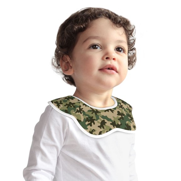 Hirioo Camouflag for Baby Cotton Petal Bib Drool Bibs for Baby Boy Unisex