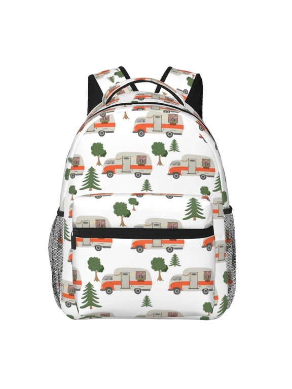 Camp Van Print Laptop Backpack Lightweight Casual Travel Daypack for College Workplace Travel