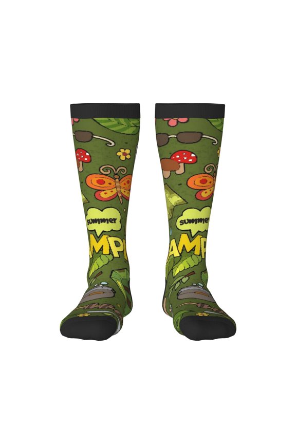Camping 1 for Adult Stockings Breathable Sock Non-Pilling,Contrasting Color Design