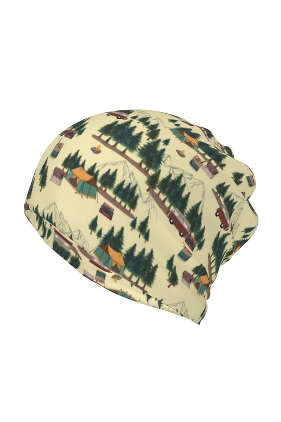 Camping Caravan 1 for Multifunction Beanie Hat for Men and Women Unisex for Winter Sports, Outdoor Activities, and Daily Wear
