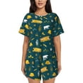 thumbnail image 1 of Hirioo Camping for Women's 2 Piece Short-Sleeved Pajama PJ Sets for Women Shorts with Pockets Womens Lounge Set-XX-Large, 1 of 6
