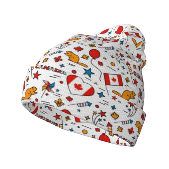 Hirioo Canada Day for Men's Knit Cuffed Beanie for Outdoor Activities Unisex