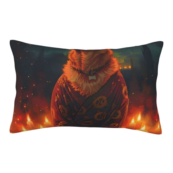 Hirioo Candle Shepherd Dog for Plush Pillow Cover for Bedroom and Living Room ,Elegant, Comfortable Home Decor-20"x30"
