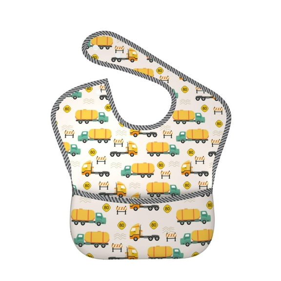 Hirioo Cars for Baby Waterproof Pocket Bib Adjustable Closed for Babies Toddlers with Large Pocket 6-24Months