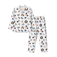 thumbnail image 1 of Hirioo Cartoon Animals for Men's Pajama Sets 2 Piece Pjs Men's Long-Sleeved Pajama Set Button Down Sleepwear,S-XXL-XX-Large, 1 of 7