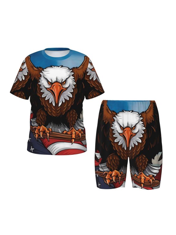 Cartoon Bald Eagle USA Hirioo-Small
