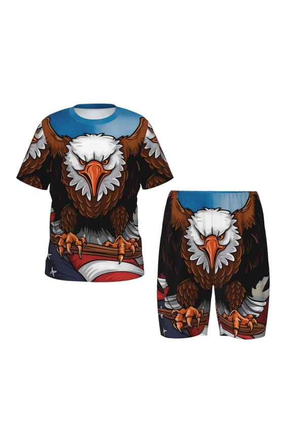 Cartoon Bald Eagle USA Hirioo-Small