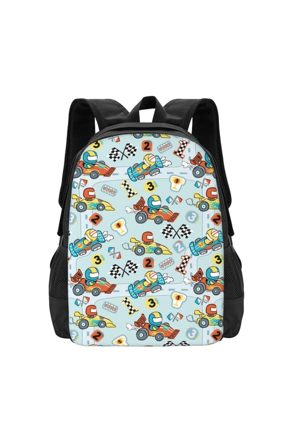 Cartoon Car Racing for Minimalist Backpack Large Capacity Backpack Travel Backpack For School