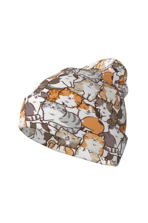 Cartoon Cat 1 for Men's Knit Cuffed Beanie for Outdoor Activities Unisex