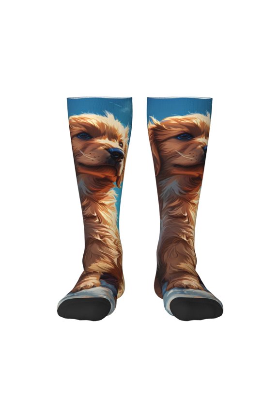 Cartoon Cloud Puppy for Adult Stockings Breathable Sock Non-Pilling,Contrasting Color Design